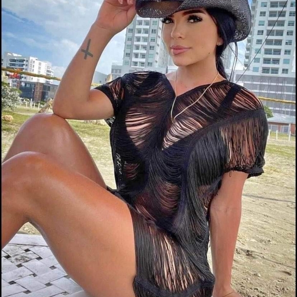 NEW Beach Cover up /beachwear/dress, one size XS-L - Picture 6 of 6